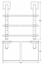 Полка Ellux Avantgarde AVA 044 3-х ярусная, 70 см