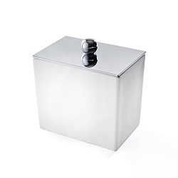3SC Mood White Баночка универсальная, 10х10х7 см, с крышкой, настольная, цвет: белый матовый/хром (ПО ЗАПРОСУ)2205