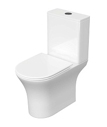 Унитаз напольный, безободковый Aquatek Optima 650x340x770, крышка-сиденье дюропласт