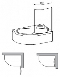 Шторка на ванну Ravak Rosa CVSK1 140/150 R Transparent, профиль сатин