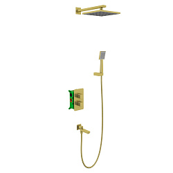 Душевая система встроенная с термостатом Timo Petruma SX-5049/17SM золото матовое