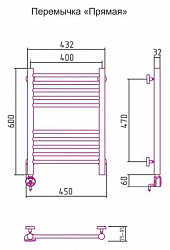 Полотенцесушитель электрический Сунержа Богема 00-0504-6040 60x40 L