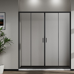 Душевая дверь Сити (City) VDS-5CT2170CLB, 1700, черный, стекло прозрачное