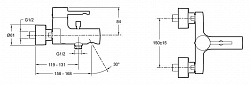 Смеситель Jacob Delafon Cuff E45532-CP для ванны с душем