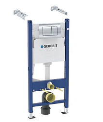 Инсталляция Geberit Duofix для подвесного унитаза, 112 см, со смывным бачком Delta 12 см, смывная клавиша Delta30, крепёж к стене, Хром 458.163.21.1