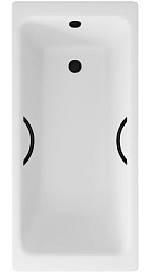 Ванна чугунная Delice Parallel 160х70 с черными матовыми ручками DLR220504RB