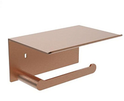 Антивандальный держатель для туалетной бумаги Nofer Verona с полочкой из нержавеющей стали 16876.CU, цвет: медь