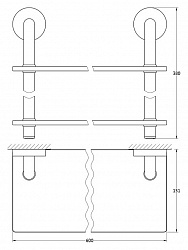 Полка Ellux Elegance ELE 037 2-х ярусная, 60 см