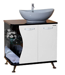 Рио-70 тумба прямая комбин. черная/белое прав.