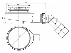 Сифон для поддона AlcaPlast A491CR