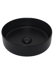 AQM5012 Раковина накладная круглая, цвет черный матовый. 355x355x120