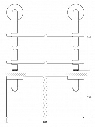 Полка Ellux Elegance ELE 039 2-х ярусная, 80 см