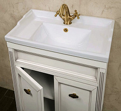 Мебель для ванной La Beaute Vivien Porta 60 белый с патиной, фурнитура бронза