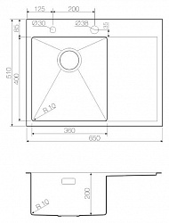 Мойка кухонная Omoikiri Kirisame 65-IN-L нержавеющая сталь