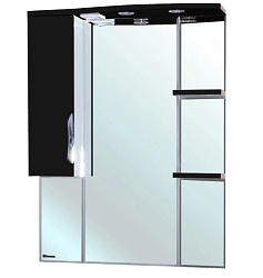 Лагуна-75 зеркало-шкаф черное лев. (свет.)