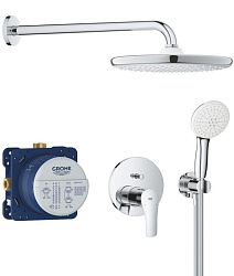 Eurosmart Набор для душа с верхним душем Tempesta 250 (состав набора: 24043003, 35604000, 26668000, 27597003, 28679000, 28409002), хром 