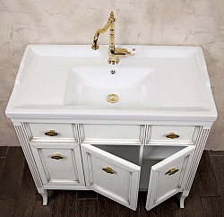 Мебель для ванной La Beaute Vivien 90 белый с патиной, фурнитура бронза