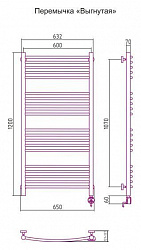 Полотенцесушитель электрический Сунержа Богема 00-0503-1260 120x60 R