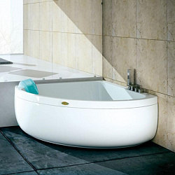 Jacuzzi Aquasoul Corner 140 AQU ванна пристенная, 130x130x57см, гидромассажная, смеситель, с панелями, цвет: белый/хром