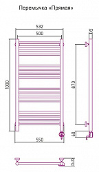 Полотенцесушитель электрический Сунержа Богема 00-0505-1050 100x50 R