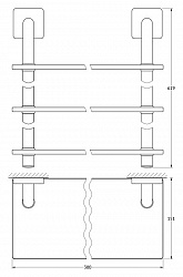 Полка Ellux Avantgarde AVA 040 3-х ярусная, 30 см