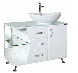 Рио-90 тумба с 3 ящ. белая прав.