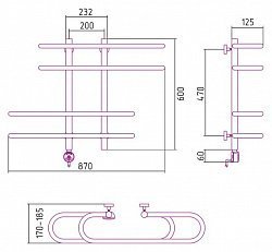 Полотенцесушитель электрический Сунержа Фурор 60x90 L