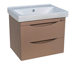 Санриса-60 тумба подвесная с 2 ящ. капучино (ПВХ) (СТРИМ)