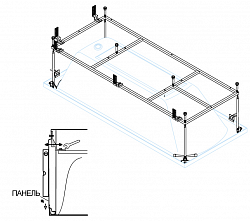 Металлический каркас для акриловой ванны CEZARES PLANE-190-80-MF-R