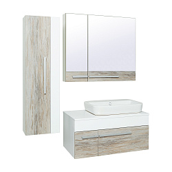 Комплект мебели для ванной Руно Runo Вудлайн 85 /подвесной/ c  умывальником Гамма56