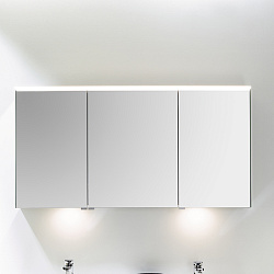Burgbad Yumo Шкаф зеркальный с верхним свет.1300х675х210 мм, Зерк двери с обоих сторон, стекл полки,крп зеркальный, внутри антр-серый2288