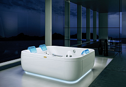 Jacuzzi Aquasoul Extra AQU Ванна, встраиваемая, 190x150x60см, гидромассажная, встроенная, смеситель, цвет: белый-хром