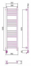 Полотенцесушитель электрический Сунержа Богема 00-0504-1230 120x30 L