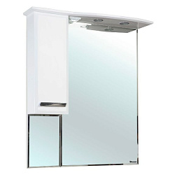 Балтика-90 зеркало-шкаф белое лев. (свет.)