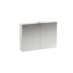 Laufen BASE Шкафчик зеркальный 1000х185х700 мм, подвесной, с подсветкой, 2 дверцы, цвет: белый глянцевый1896