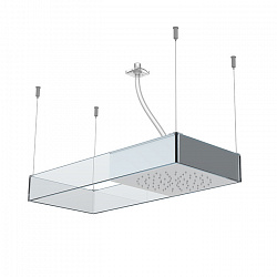 Carlo Frattini Wellness Верхний душ Moove потолочного монтажа в раме из закаленного стекла, передвижной модуль подачи воды, цвет: хром