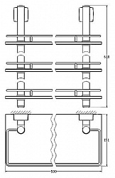 Полка FBS Esperado ESP 069 3-х ярусная 50 см