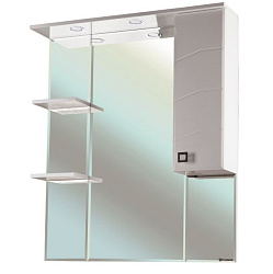 Джулия-85 зеркало-шкаф белое прав. (свет.)