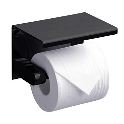 Держатель туалетной бумаги Rush Edge ED77141 Black с полкой для телефона