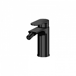 Gattoni H2Omix7000 Смеситель для биде, на 1 отв., с донным клапаном, излив 113.3 мм, цвет: черный матовый