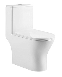 Унитаз-моноблок напольный, безободковый, система смыва торнадо, AQ2816T-00 ГЕЛИОС, 670*350*760