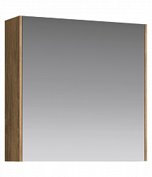Зеркальный шкаф 60 см с одной дверью на петлях с доводчиком. Цвет дуб балтийский