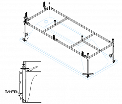 Металлический каркас для акриловой ванны CEZARES EMP-170-75-MF-R