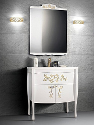 Зеркало Belux Порто 70 белое с золотом