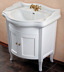 Мебель для ванной La Beaute Lorette 70 белый матовый, фурнитура бронза