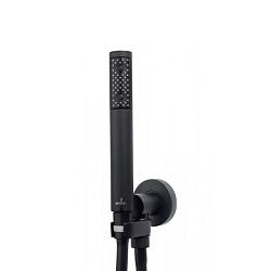 BOSSINI ZEN Душевой комплект с ручным душем, поворотным держателем с подводом воды и шлангом 1500 мм., цвет черный матовый2254