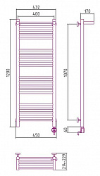 Полотенцесушитель электрический Сунержа Богема 00-0507-1240 120x40 с полкой R