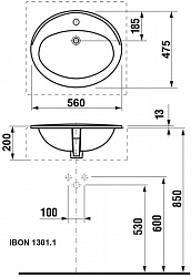 Раковина Roca Adora 56x47,5