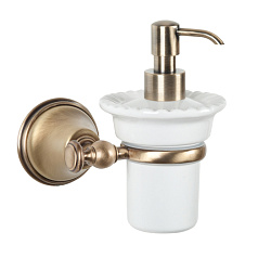TW Harmony 108, подвесной  дозатор для ж/мыла, керамический (белый), цвет держателя: бронза1883