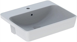 Geberit VariForm Раковина полувстраиваемая в столешницу квадратной формы, 55х45 см, с отв. под смеситель, с отв. перелива 500.681.01.1